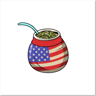 Yerba Mate USA Flag Posters and Art